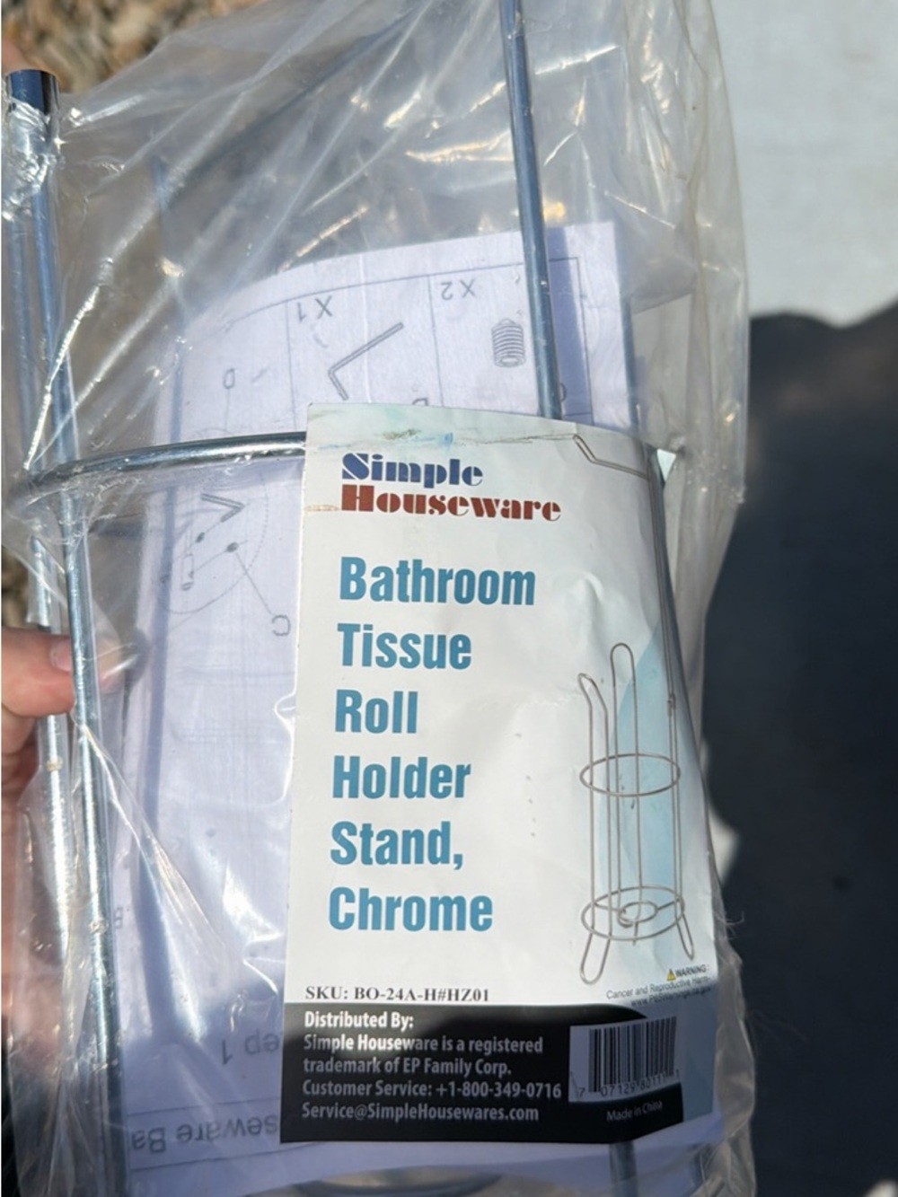 Simple Houseware Chrome Bathroom Tissue Roll Holder Stand